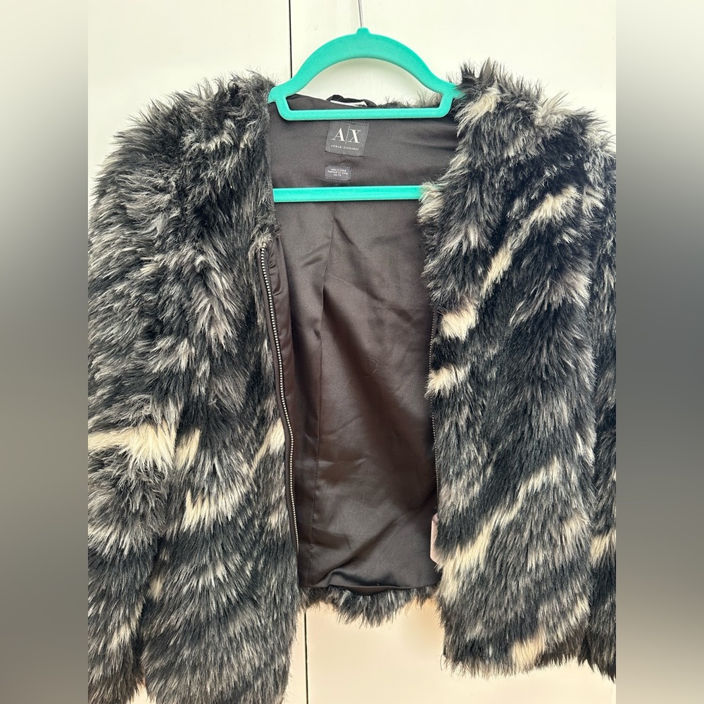Armani exchange faux fur jacket size xs